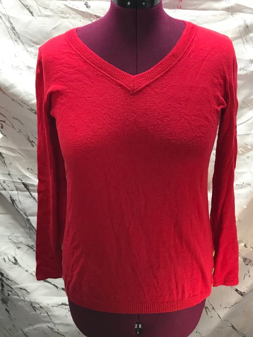 Talbots Women's V Neck Long Sleeve Blouse